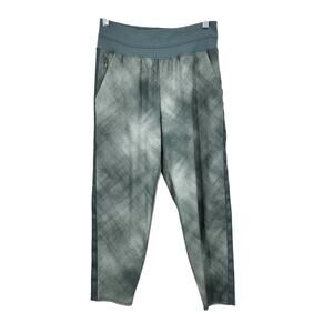 Athleta Wide Waistband Nolita Slim Tapered Stretch Printed Crop Pants Size 8